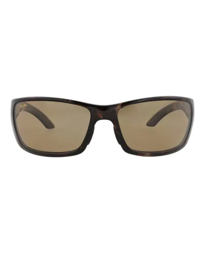 Maui Jim Shield-frame Nylon Sunglasses In Brown