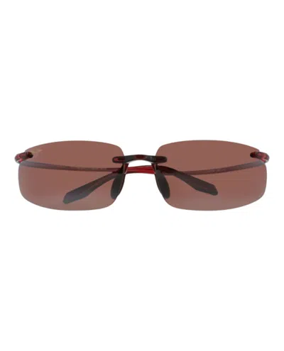 Maui Jim Shield-frame Nylon Sunglasses In Brown