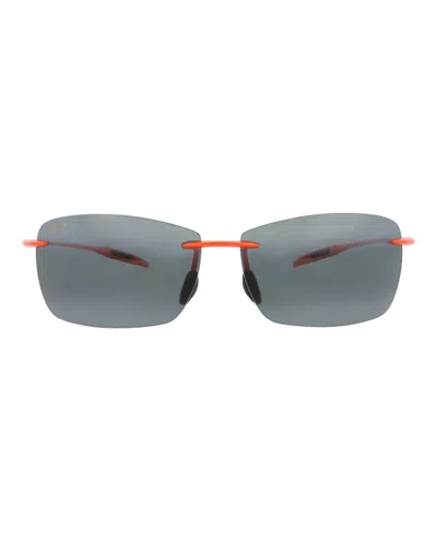 Maui Jim Shield-frame Nylon Sunglasses In Gray