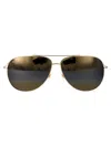 Maui Jim Shiny Gold Bronze Metal Sunglasses In Brown