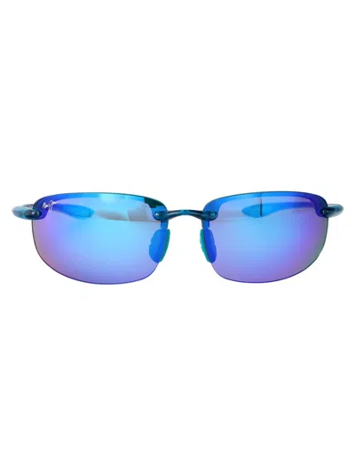 Maui Jim Shiny Transparent Blue Nylon Sunglasses