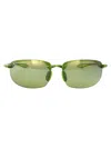 Maui Jim Shiny Transparent Light Green Nylon Sunglasses In Green