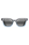 Maui Jim Shore Break 50mm Mirrored Polarizedplus2® Square Sunglasses In Matte Blue Grey/neutral Grey