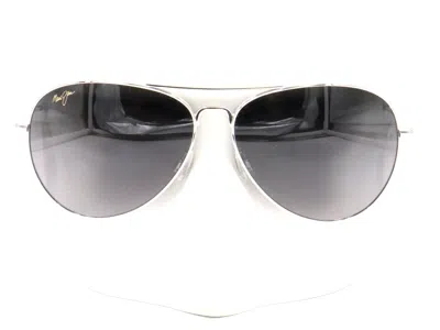 Pre-owned Maui Jim Silver Mavericks Neutral Gray Aviator Sunglasses Gs264-17 $319