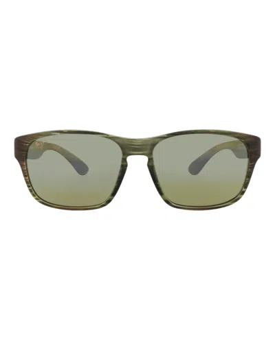 Maui Jim Square-frame Injected Sunglasses In Green
