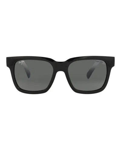 Maui Jim Square-frame Injection Sunglasses In Black