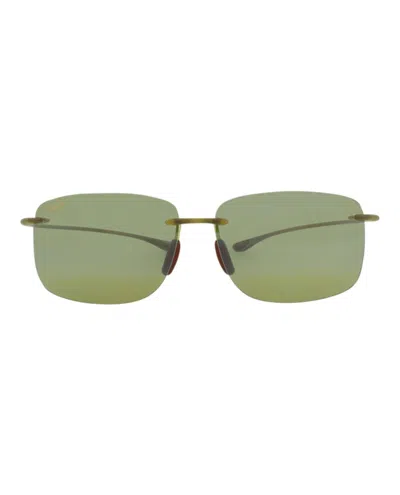 Pre-owned Maui Jim Squareframe Nylon Sunglasses In Olive Olive Green (ht443/15m)