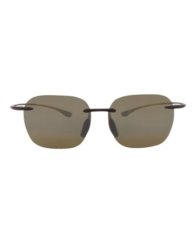 Pre-owned Maui Jim Squareframe Nylon Sunglasses In Rootbeer Rootbeer Bronze (h446/26m)