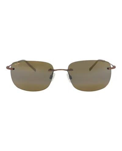 Pre-owned Maui Jim Squareframe Proprietary Memory Metal Sunglasses/18) In Copper/bronze (h334