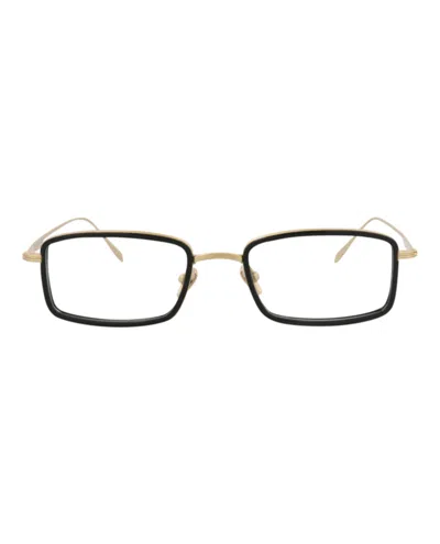 Pre-owned Maui Jim Squareframe Titanium Optical Frames In Black Gold Transparent (mjo2421/16b)