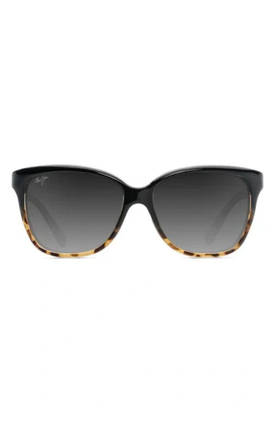 Maui Jim Starfish 56mm Polarizedplus2® Cat Eye Sunglasses In Black/tortoise