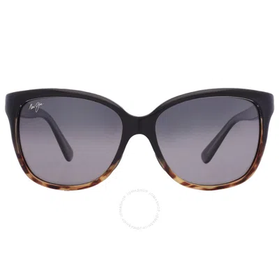 Maui Jim Starfish Neutral Grey Cat Eye Ladies Sunglasses Gs744-02t 56 In Black