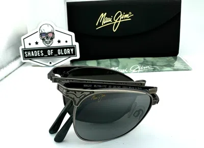 Pre-owned Maui Jim Stillwater Mj 706-17c Pewter Neutral Grey Polarized Folding Sunglasses