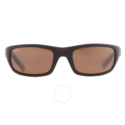 Maui Jim Stingray Hcl Bronze Wrap Unisex Sunglasses H103-02mca 55 In Black / Bronze