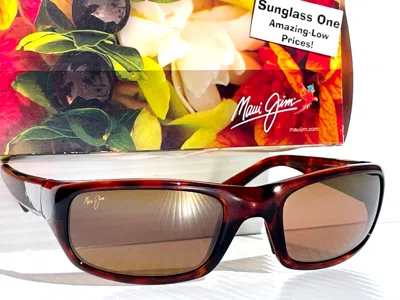 Pre-owned Maui Jim Stingray Tortoise Polarized Hcl Bronze Glass Lens Sunglass H103-10 In Brown