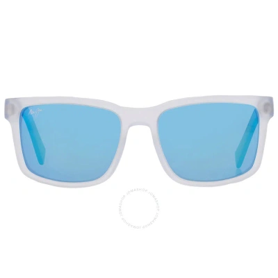 Maui Jim Stone Shack Blue Hawaii Rectangular Unisex Sunglasses B862-05 55 In Blue / Dark / Grey