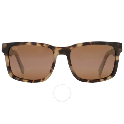 Maui Jim Stone Shack Hcl Bronze Square Unisex Sunglasses H862-10 55 In Bronze / Tan   / Tortoise