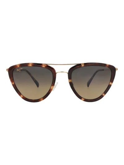 Maui Jim Stylish Cat Eye Unisex Sunglasses In Black