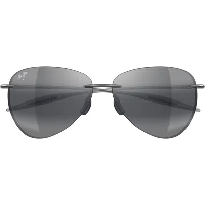 Maui Jim Sugar Beach 62mm Polarizedplus2® Round Sunglasses In Gray