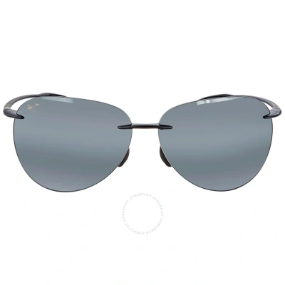 Maui Jim Sugar Beach Nuetral Grey Oval Unisex Sunglasses 421-02 62 In Black / Grey