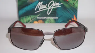Pre-owned Maui Jim Sunglasses Backswing Gunmetal Brown Polarized Mj709-02s 61 17 130
