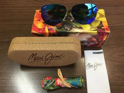 Pre-owned Maui Jim Sunglasses Cinder Cone B789-02s Gunmetal / Blue Hawaii Mirror Lens