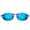 Maui Jim Ho'okipa 63mm Polarizedplus®2 Rectangular Sunglasses In Blue
