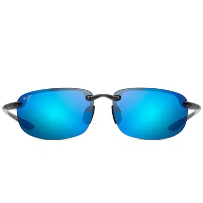 MAUI JIM MAUI JIM SUNGLASSES HO'OKIPA B407 11 BLACK/BLUE MIRRORED UNISEX POLARIZED