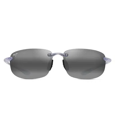 Maui Jim Sunglasses Ho'okipa Mj0407 S 005 Brilliant Crystal/grey Unisex Polarized In Gray