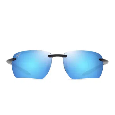 Maui Jim Sunglasses Ho'okipa Ultra G Mj0336 S 013 Glossy Black/blue Hawaii Unisex Polarized In Multi