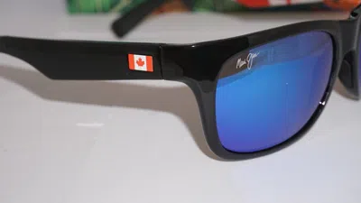 Pre-owned Maui Jim Sunglasses Kahi Canada Black Blue Lmt Ed Mj-736-02c 57.5 18 135 In Blue Mirror Polarized