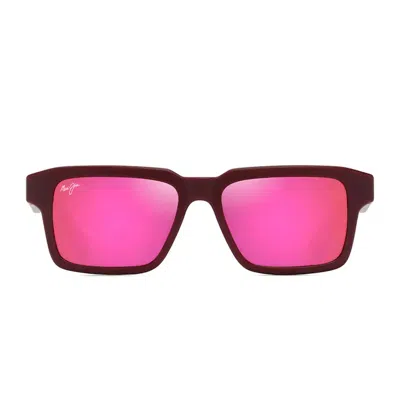 Maui Jim Sunglasses Kahiko P635 04 Red/red Unisex Polarized In Black
