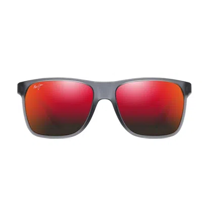 MAUI JIM MAUI JIM SUNGLASSES PAILOLO RM603 14 GRAY/RED UNISEX POLARIZED
