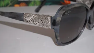 Pre-owned Maui Jim Sunglasses Swaying Palms Grey White Grey Polar Mj530-91 57 17 140 In Grey Polarized