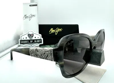Pre-owned Maui Jim Swaying Palms Mj 530-91 Grey Pearl White Gold Grey Polarized Sunglasses In Neutral Grey Polarized