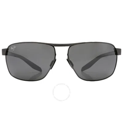 Maui Jim The Bird Nuetral Grey Rectangular Men's Sunglasses 835-02c 62 In Black