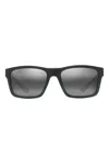 Maui Jim The Flats Mj 897-02 Square Polarized Sunglasses In Black