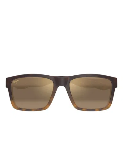 Maui Jim The Flats Tortoiseshell Square Sunglasses In Brown
