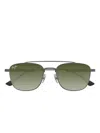 Maui Jim Eckige Sonnenbrille Aus Titan In Green