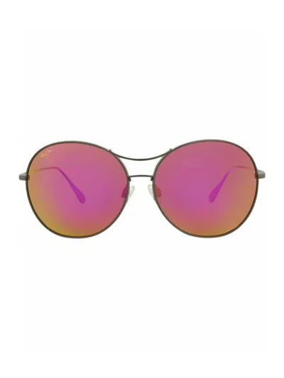Maui Jim Titanium Round/oval Women's Mini Sunglasses In Multi
