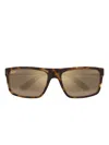 Maui Jim Tortoiseshell Rectangular-frame Sunglasses In Brown