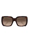 Maui Jim Tortoiseshell Square Sunglasses In Brown