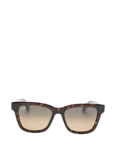 Maui Jim Tortoiseshell-effect Square-frame Sunglasses In Brown