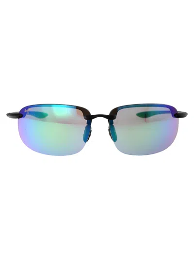 Maui Jim Translucent Matte Grey Metal Sunglasses In Blue
