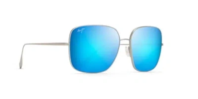Pre-owned Maui Jim Triton Mj 546n-11b Asian Fit Titanium Blue Hawaii Polarized Sunglasses