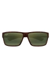 Maui Jim Uila 62mm Oversize Polarizedplus2® Wrap Sunglasses In Matte Dark Havana