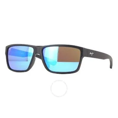 Maui Jim Uila Blue Hawaii Wrap Men's Sunglasses B662-02 62