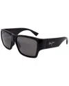 Maui Jim Unisex 614 57mm Polarized Sunglasses In Black