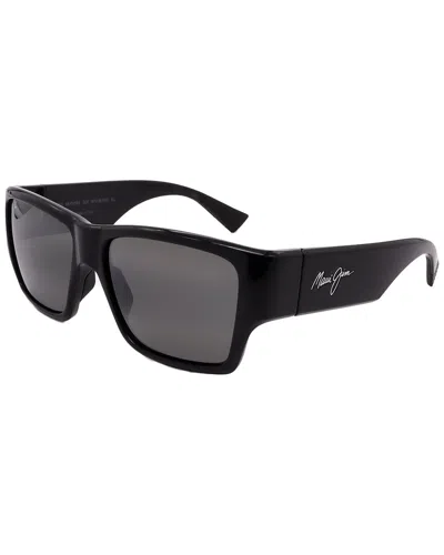 Maui Jim Unisex 614 57mm Polarized Sunglasses In Black