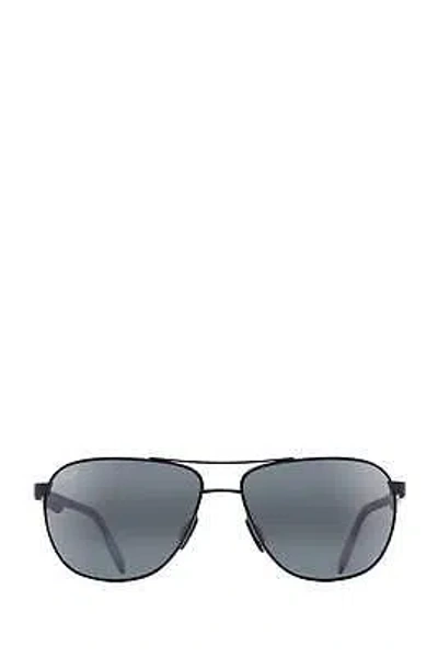 Pre-owned Maui Jim Unisex Castles Polarized Aviator Sunglasses In Matte Black/neutral